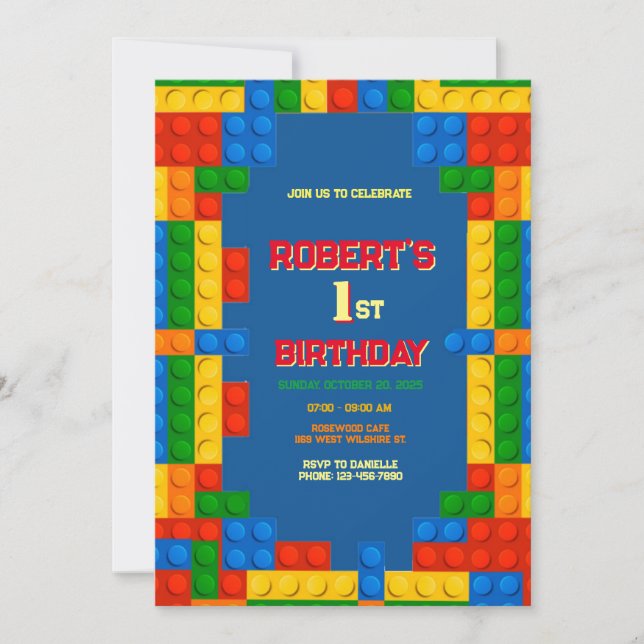 Convites Blocos de Edifício Aniversário, 1rua Construção (Frente)