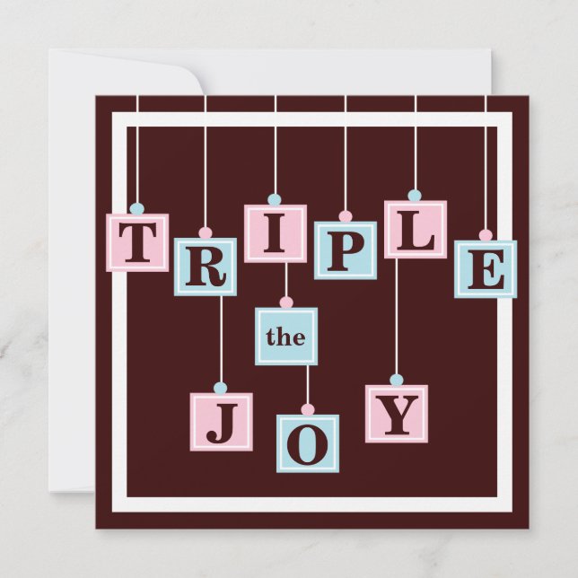 Convites Blocos do bebê das objectivas triplas no chá de (Frente)