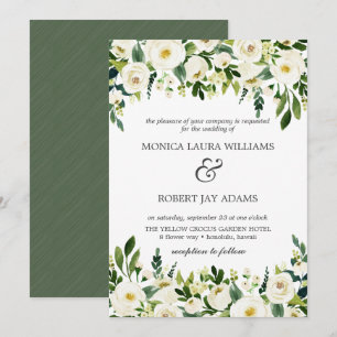 Convites Blogue Branco  Casamento com a Rússia de Flores B