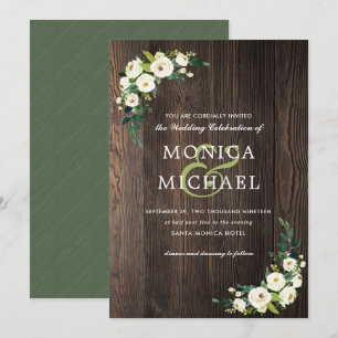 Convites Blogue Branco  Casamento De Canto Botânico Floral