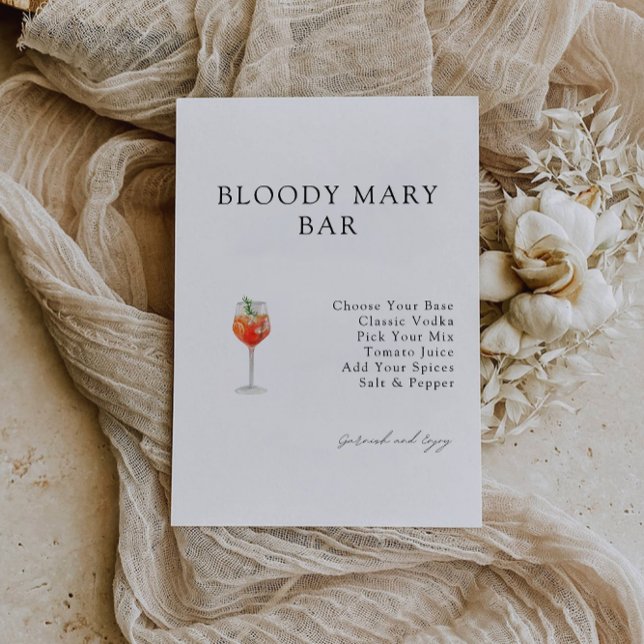 Convites Bloody Mary Bar Chá de panela (Bloody Mary Bar Bridal Shower Invitation)