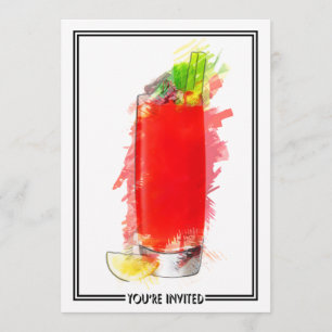 Convites Bloody Mary Cocktail Marker Sketch Você é Convid