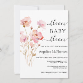 CONVITES BLOOM BLOOM BLOOM PINK BLUSH WATERCOLOR WILDFLOWER