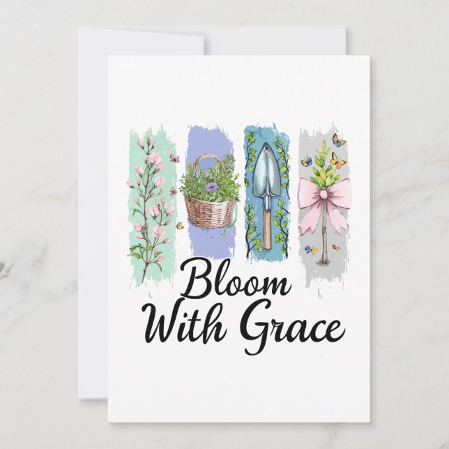 Convites Bloom com a Arte Floral Grace Garden (Frente)