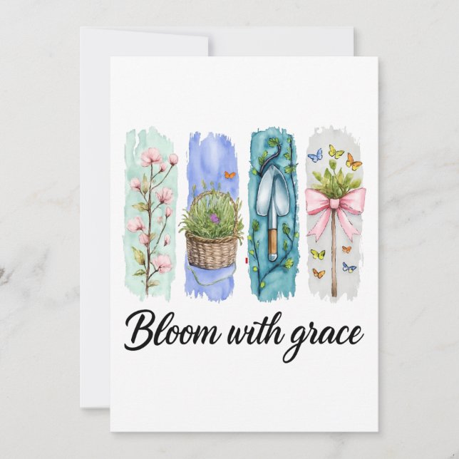Convites Bloom com a Arte Floral Grace Garden (Frente)