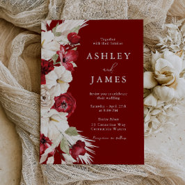 Convites Bloom Romântico: Casamento Moderno Floral Branco e