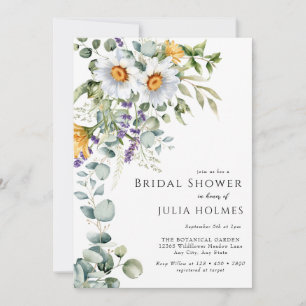 Convites Bloom Wildflower   Meadow Floral   CHÁ DE PANELA