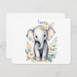 Convites Blooming Baby Elephant