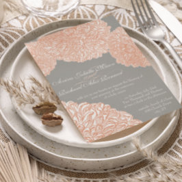 Convites Blooming Dahlia Peach Coral Wedding