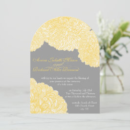 Convites Blooming Dahlia Yellow Iris Wedding