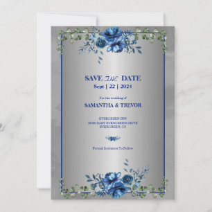 Convites Bloomos Dourados Verde e Metálico: Salve A Data