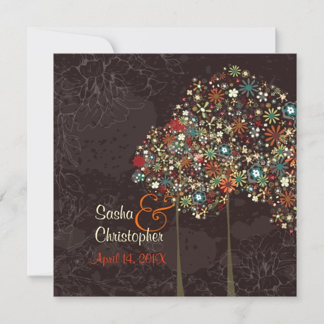 Convites Blooms de outono do PixDezines (Frente)