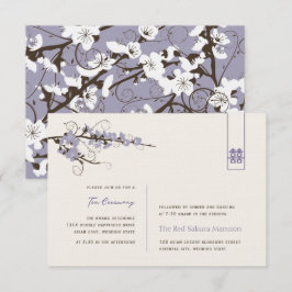 Convites Blossomas de Cereja Roxo Recepção de casamento Asi