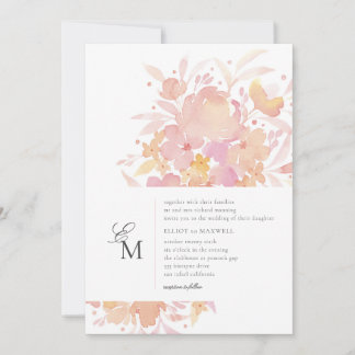 Convites Blossomas Rosa Watercolor Casamento Floral