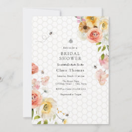 Convites Blossoms and Honey Bee Bridal Shower Invitation