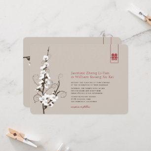 Convites Blossoms Brancos Sakura Nadou Casamento Asiático
