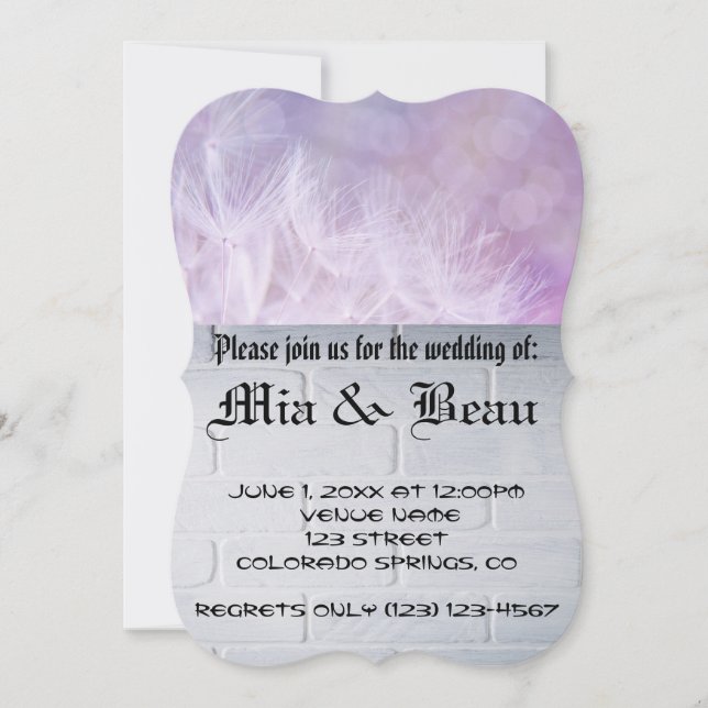 Convites Blossoms de Casamento Bridal Destino Romântico (Frente)