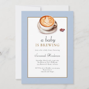 Convites Blue A Baby Está Fazendo Chá de fraldas De Café