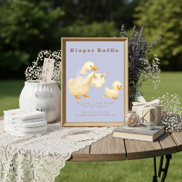 Convites Blue A Silly Goose Diaper Raffle Table Sign 