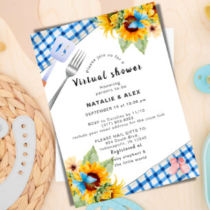 Convites Blue adorable virtual baby shower