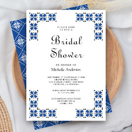 Convites Blue and Black Ukrainian Embroidery Bridal Shower