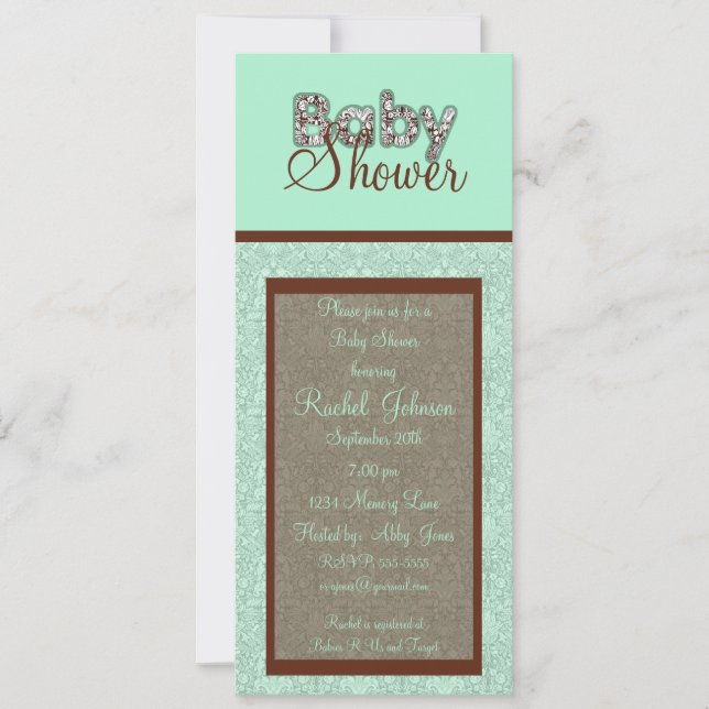Convites Blue and Brown - Baby Shower Invitation (Frente)