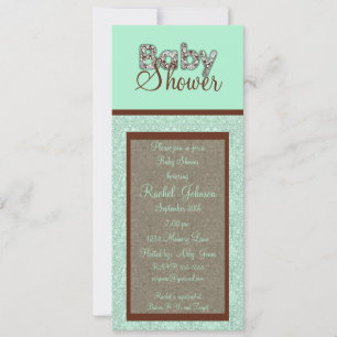 Convites Blue and Brown - Baby Shower Invitation