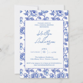 Convites Blue and White Chinoiserie Bridal Shower