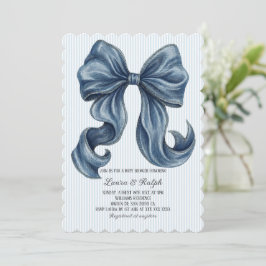 Convites Blue and White Stripes Baby Shower