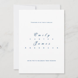 Convites Blue and White Wedding Invitation