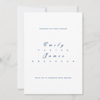 Convites Blue and White Wedding Invitation