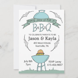 Convites blue Baby BBQ invitation