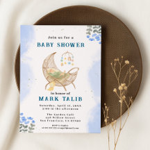 Blue Baby Boy Shower Invitation – Customizable