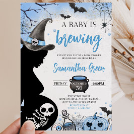 Convites Blue Baby está Cozinhando Chá de Bebê de Halloween