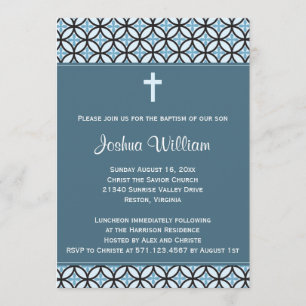 Convites Blue Baptism/Christening Invite (sem foto)