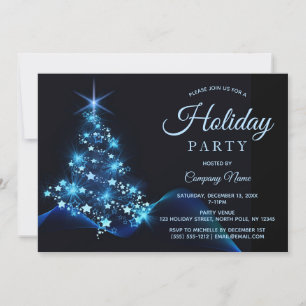 Convites Blue Black Tree 2 Corporate Holiday Party (Férias 