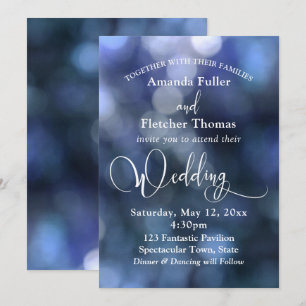 Convites Blue Bokeh Light e Typografia 32 Casamento 3