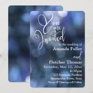 Convites Blue Bokeh Light & Typography 32 Wedding 1