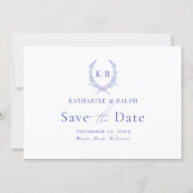 Blue Botaniacal Crest Monograma Salvar Data