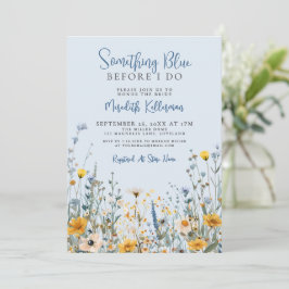 Convites Blue Botanical Wildflower Bridal Shower