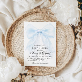 Convites Blue Bow boy Modern Baby Shower