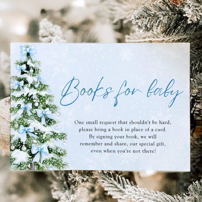 Convites Blue Bow Christmas Tree Books for Baby Baby Shower (Blue Bow Christmas Tree Books for Baby Baby Shower)