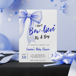Convites Blue Bow Cute It's a Boy Baby Shower