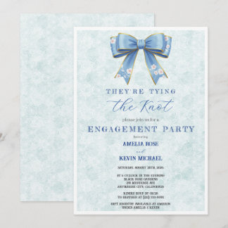 Convites Blue Bow Engagement Invitation – Japanese Style