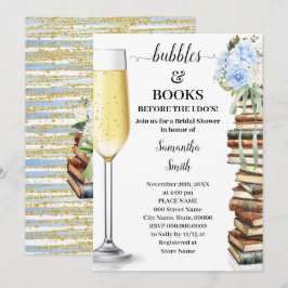 Convites Blue Bubbles & Books Before I do Bridal Shower