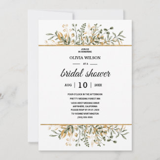 Convites Blue Burgundy Gold Blush Pink Bridal Shower