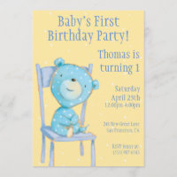 Blue Calico Bear Birthday