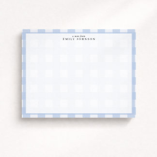 Convites Blue Checkered Note Card