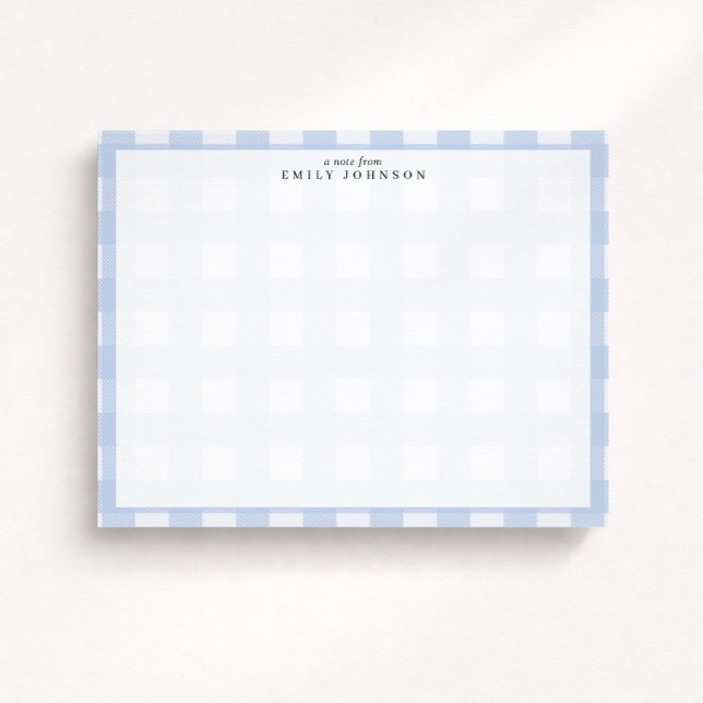 Convites Blue Checkered Note Card (Criador carregado)