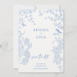 Convites Blue Chinoiserie Toile de Jouy Casamento Salvament